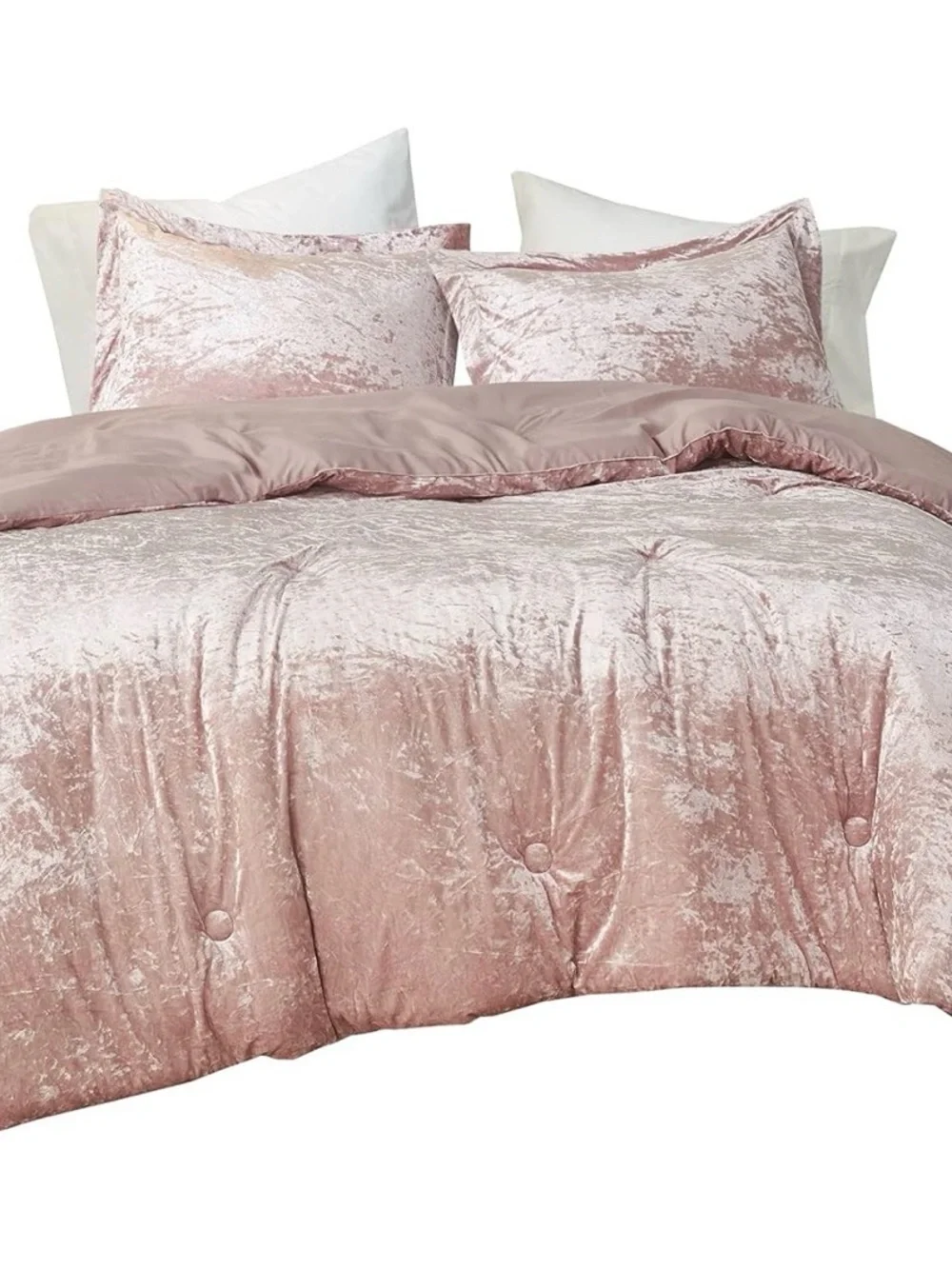 Plush Velvet Pink Comforter Set - Luxe Soft Bedding * Brand New 🆕 * So Elegant *